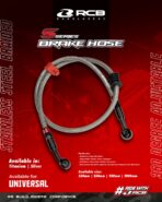 RCB S SERIES STEEL BRAIDED BRAKE HOSE ADJUSTABLE CONNECTOR UNIVERSAL 850MM - Image 3