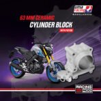 UMA RACING CERAMIC CYLINDER BLOCK 63MM FORGED PISTON ENHANCED COOLING YAMAHA MT15