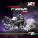 UMA RACING CERAMIC CYLINDER BLOCK 63MM FORGED PISTON ENHANCED COOLING YAMAHA R15M