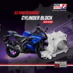 UMA RACING CERAMIC CYLINDER BLOCK 63MM FORGED PISTON ENHANCED COOLING YAMAHA R15 V3 V4
