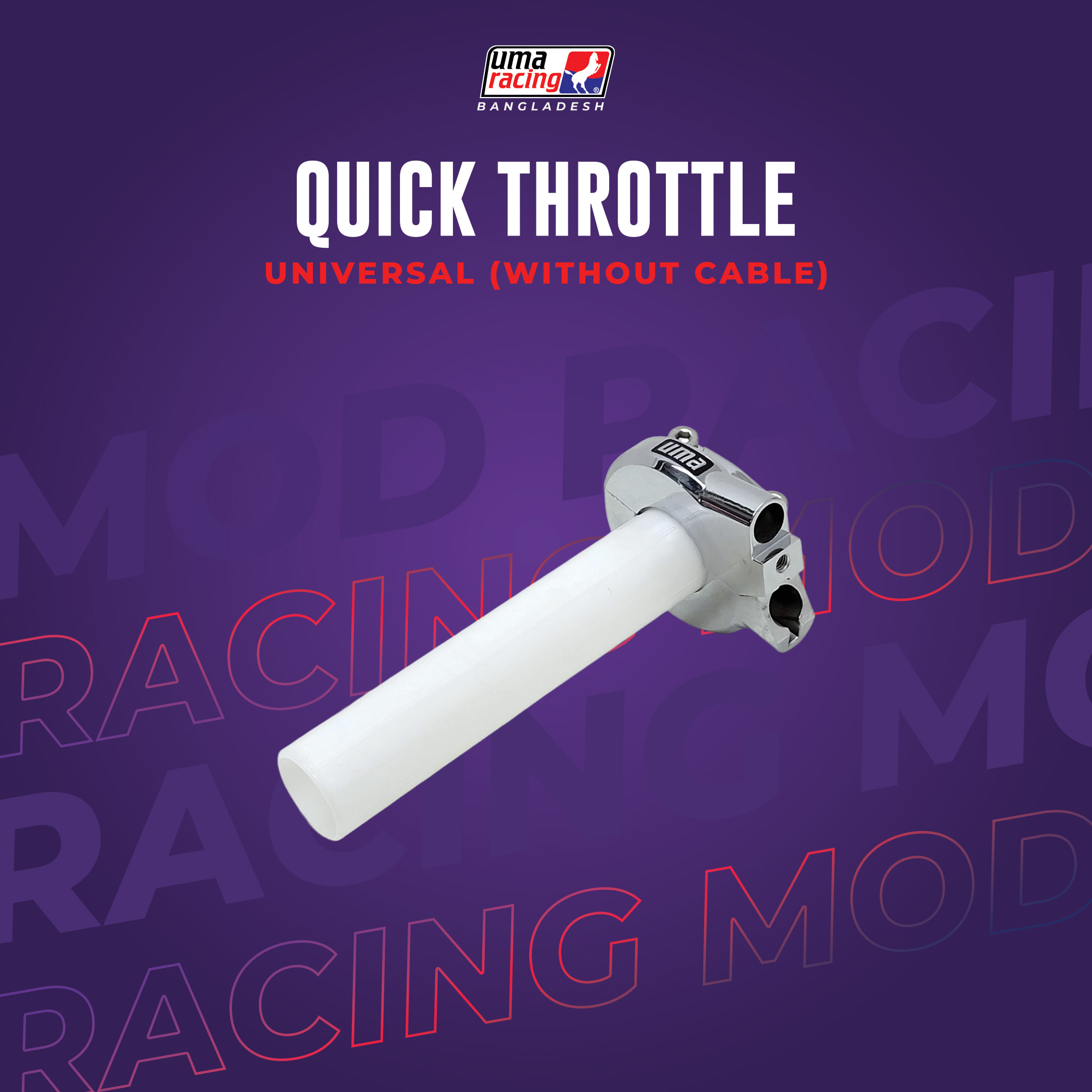 QUICK-THROTTLE UMA RACING QUICK THROTTLE PREMIUM CHROME HOUSING DUAL CABLE UNIVERSAL - Image 1