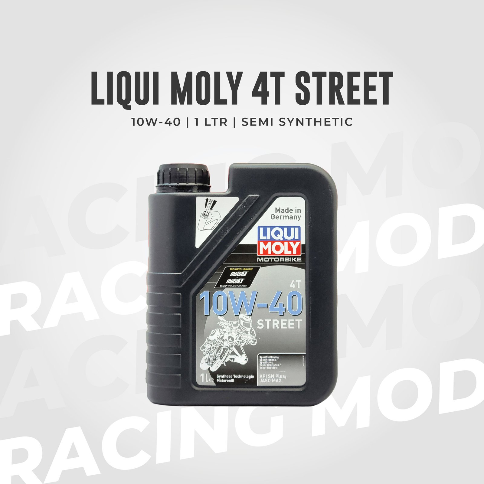 LIQUI-MOLY-SEMI-SYNTHETIC LIQUI MOLY 4T STREET 10W40 1 LTR SEMI SYNTHETIC ENGINE OIL - Image 1