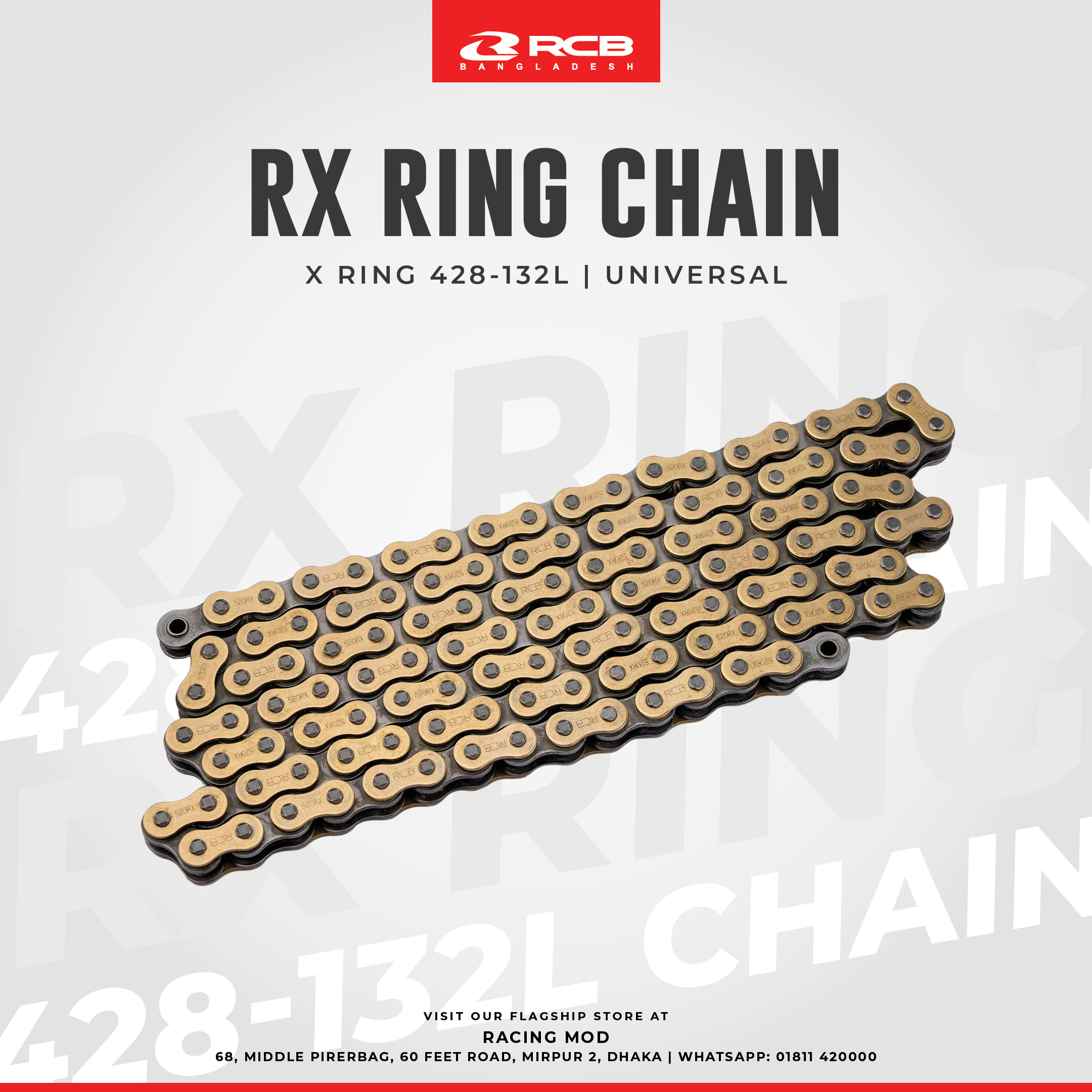 RX-RING-CHAIN RCB 428R X RING CHAIN 132L GOLD - UNIVERSAL - Image 1