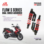 RCB FLOW S DUAL SHOCK ABSORBER 395MM RD/BK - ADV160
