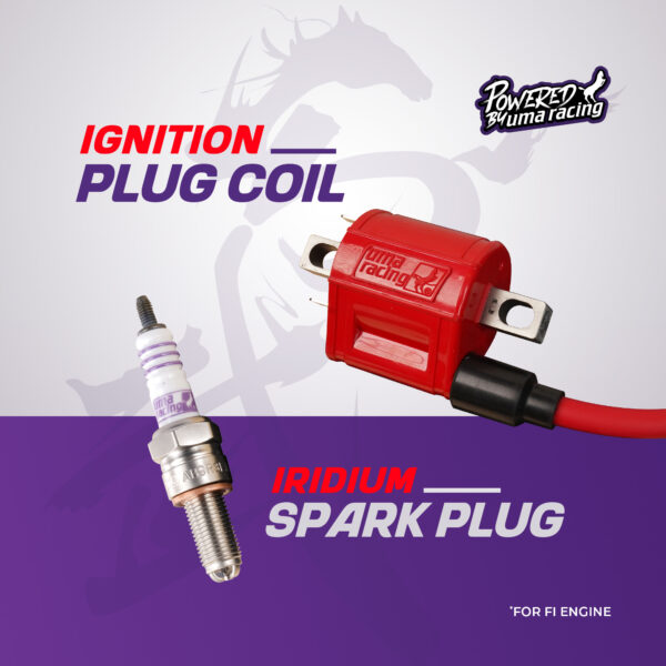 UMA RACING HIGH PERFORMANCE FI PLUG COIL & UTECH LASER IRIDIUM SPARK PLUG COMBO RED