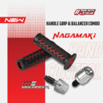 RCB Nagamaki Dual-Tone Rubber Handle Grips & M5 Handlebar End Balancers Combo