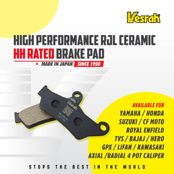 VESRAH CERAMIC BRAKE PAD HH RATED HIGH PERFORMANCE SD-446 Front TVS 4V / LIFAN / KAWASAKI