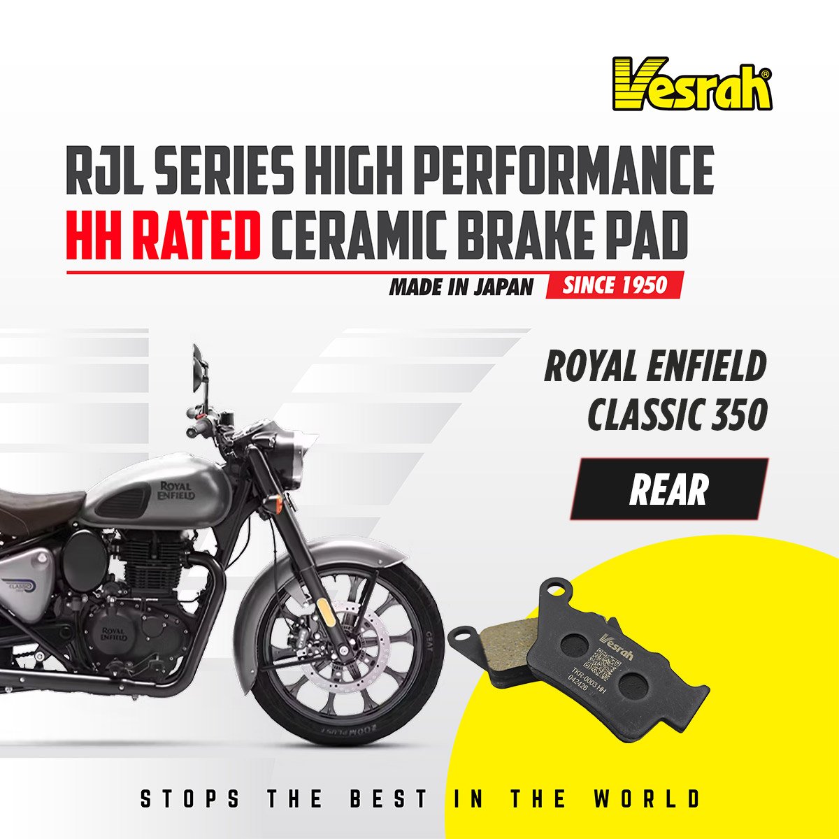 Vesrah_classic_RR VESRAH CERAMIC BRAKE PAD HH RATED HIGH PERFORMANCE SD-953 Rear ROYAL ENFIELD - Image 1
